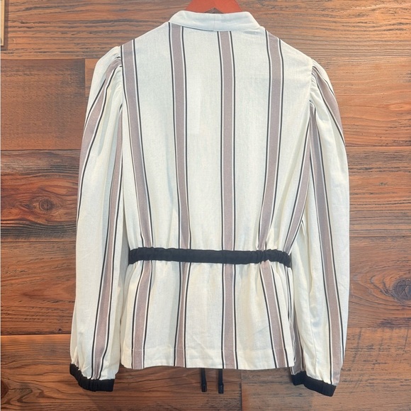 Dress To Park Stripe Linen Print Jacket with Black Accents NWT - Picture 13 of 13
